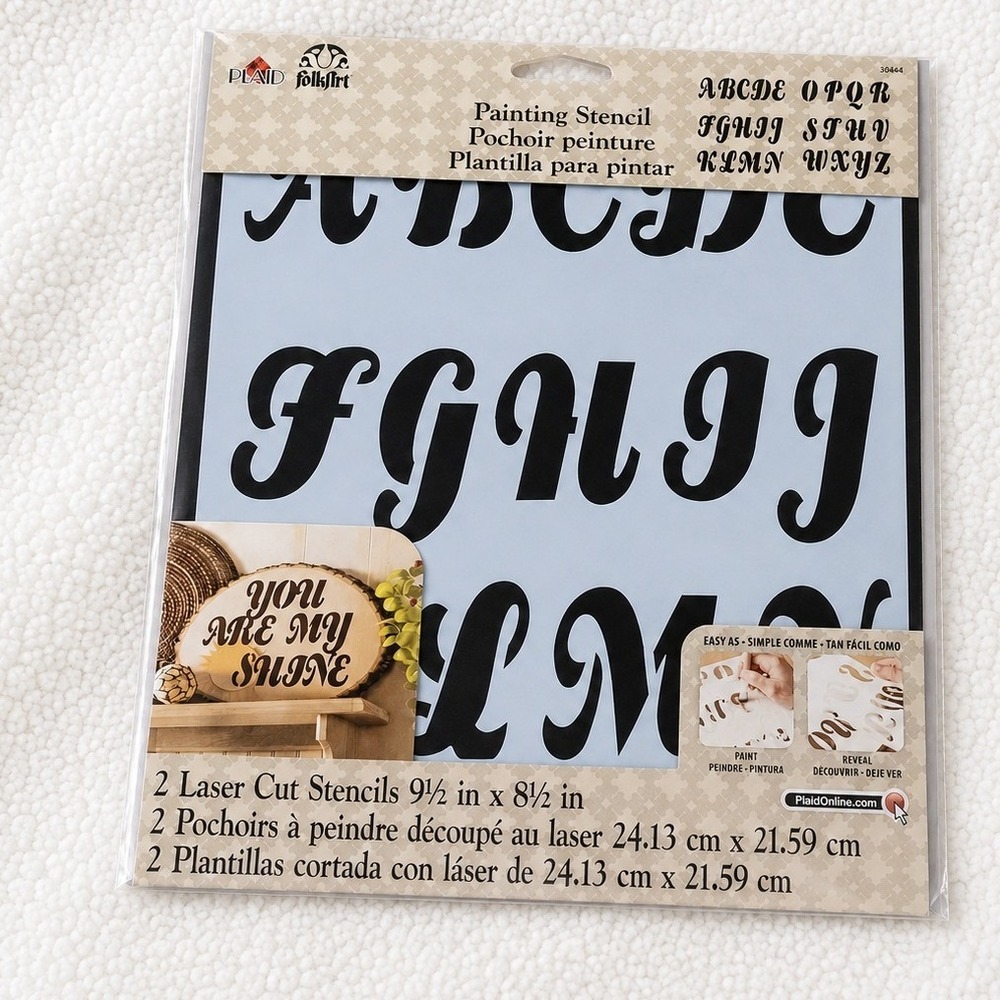 Plaid FolkArt‎ Alphabet Letter Stencils Reusable Painting Craft Sign Making